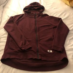 Nike Womens Maroon Zipup jacket